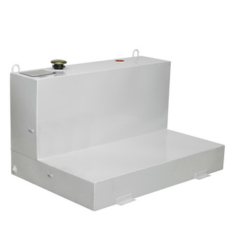 JOBOX 488000 76 Gallon Low-Profile L-Shaped Steel Liquid Transfer Tank - White