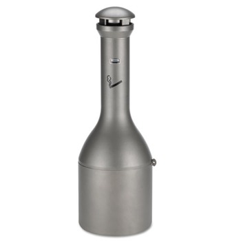 Rubbermaid Commercial FG9W3300ATPWTR Infinity 4.1 Gallon 39 in. Traditional Smoking Receptacle - Antique Pewter