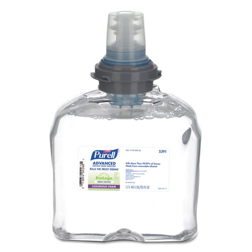 Hand Sanitizers | PURELL 5391-02 1200 mL Green Certified Advanced Foam Hand Sanitizer TFX Refill - Clear image number 0