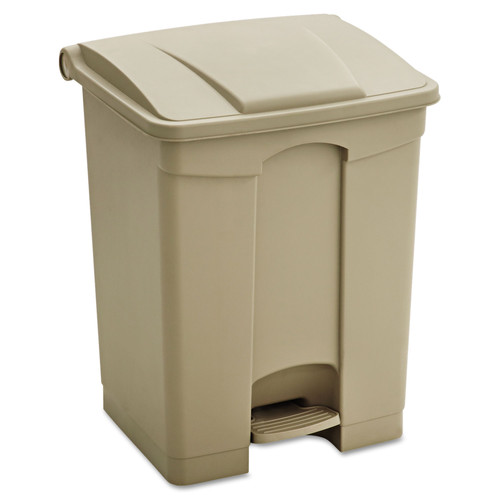 Safco 9922TN Large Capacity Plastic Step-On Receptacle, 17gal, Tan image number 0