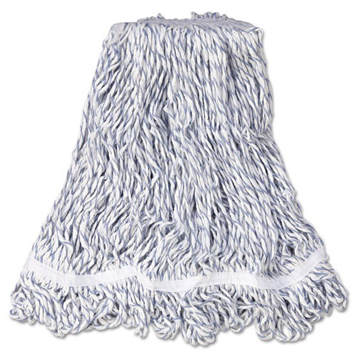 Mops | Rubbermaid Commercial FGA41206WH00 Web Foot Cotton/Synthetic Medium Finish Mop Head with 1 in. White Headband - White (6/Carton) image number 0