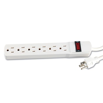 Innovera IVR73306 15 Amp 6 ft. Cord 1.94 in. x 10.19 in. x 1.19 in. Corded Six Outlet Power Strip - Ivory