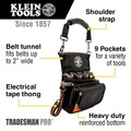 Klein Tools 5242 Tradesman Pro 9.5 in. x 7.5 in. x 9.5 in. 9-Pocket Tool Pouch image number 1