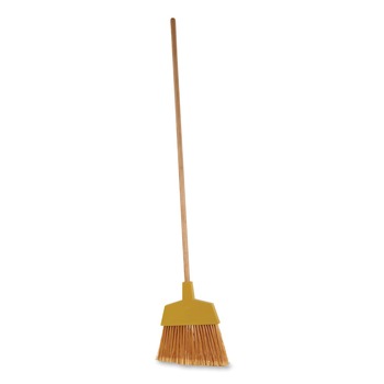 Boardwalk BWK932ACT Plastic Bristle Angler Brooms with 53 in. Wood Handle - Yellow (12-Piece/Carton)