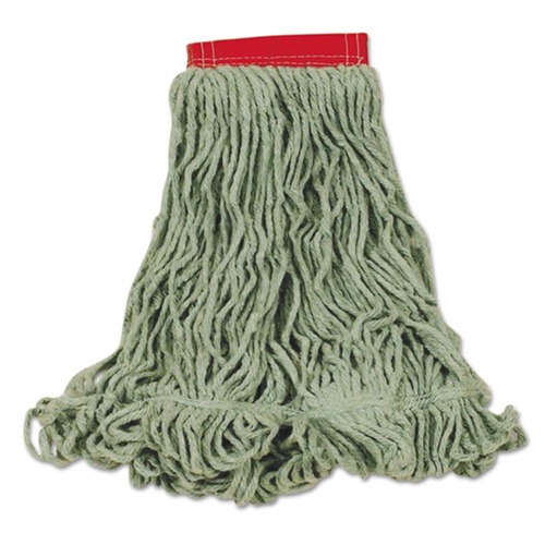 Rubbermaid Commercial FGD25306GR00 Super Stitch Blend Cotton/Synthetic Wet Mop Heads - Large, Green (6/Carton) image number 0