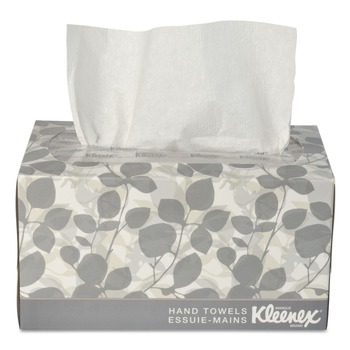 Kleenex 01701 Pop-Up Box 9 in. x 10.5 in. Cloth-Like Hand Towels - White (120/Box)