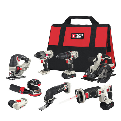 Porter-Cable PCCK6118 20V MAX Lithium-Ion 8-Tool Combo Kit image number 0