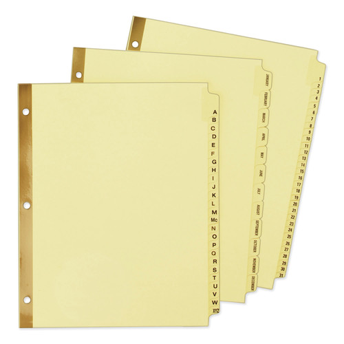 Friends and Family Sale - Save up to $60 off | Avery 11307 Preprinted Laminated Tab Dividers W/gold Reinforced Binding Edge, 12-Tab, Letter (1 Set) image number 0