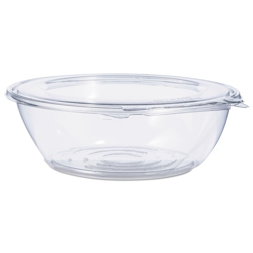  | Dart CTR48BF 48 oz Tamper-Resistant Tamper-Evident Bowls with Flat Lid - Clear (100/Carton) image number 0
