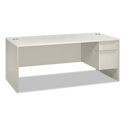 HON H38293R.B9.Q 72 in. x 36 in. x 30 in. 38000 Series Right Pedestal Desk - Light Gray/Silver image number 0