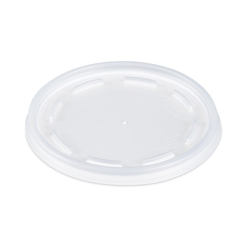 Dart 16JL Vented Plastic Lids for 12 - 24 oz. Foam Cups - Translucent (100-Piece/Pack, 10 Packs/Carton) image number 0