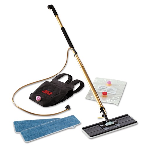 New Arrivals | 3M 55433 43 in. - 63 in. Aluminum Handle, 18 in. Wide Microfiber Head, Easy Shine Applicator Kit - Gold/Black image number 0