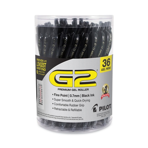 Pilot 84065 G2 Fine 0.7 mm Black Ink Premium Retractable Gel Pen Set (36/Pack) image number 0