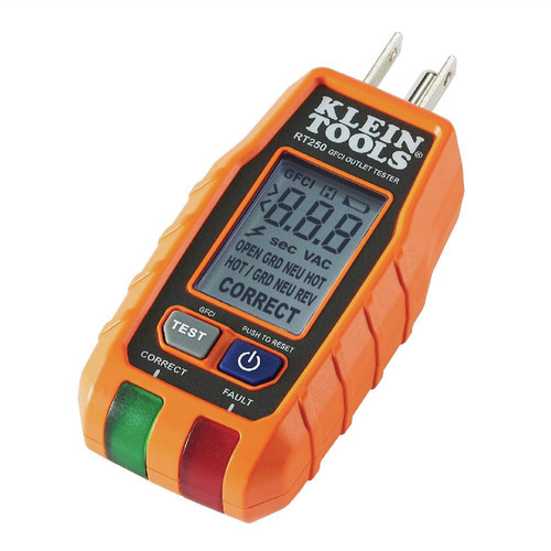 Detection Tools | Klein Tools RT250 LCD Display GFCI Outlet Tester image number 0