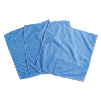 Universal UNV43664 12 in. x 12 in. Microfiber Cleaning Cloth - Blue (3/Pack)
