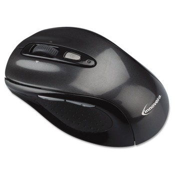 Innovera IVR61025 Wireless 2.4 GHz Frequency 32 ft. Range Optical Mouse with Micro USB - Gray/Black