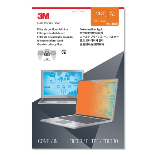 Office Furniture Accessories | 3M GF133W9E 16:9 Aspect Ratio Thin Gold Privacy Filter with COMPLY Attachment System for 13.3 in. Laptops image number 0