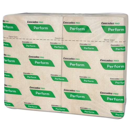 Just Launched | Cascades PRO T411 6-1/2 in. x 4-1/4 in. 1-Ply, Perform Interfold Napkins - Natural (6016/Carton) image number 0