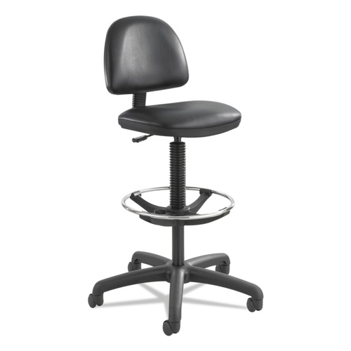 Safco 3406BL Precision Extended-Height Swivel Stool with Adjustable Footring (Black Vinyl) image number 0