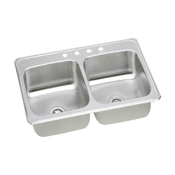Elkay CR43224 Celebrity Top Mount 43 in. x 22 in. Equal Double Bowl Sink (Stainless Steel)