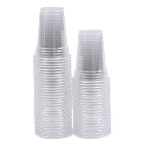 Boardwalk BWKPET9 9 oz. PET Plastic Cold Cups - Clear (50 Sleeves/Carton, 20/Sleeve) image number 0
