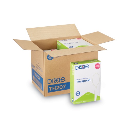 New Arrivals | Dixie TH207 Heavyweight Teaspoons Plastic Cutlery - White (1000/Carton) image number 0