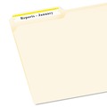 Avery 05966 TrueBlock 0.66 in. x 3.44 in. Permanent Adhesive File Folder Labels - White/Yellow (30-Piece/Sheet, 50 Sheets/Box) image number 1