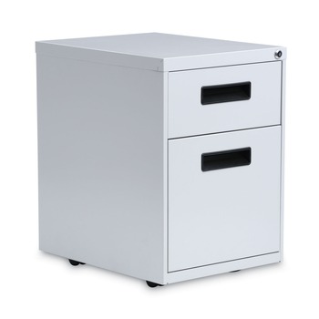 Alera ALEPABFLG Two-Drawer 14.96 in. x 19.29 in. x 21.65 in. Metal Pedestal File Cabinet - Light Gray