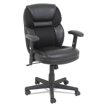 OIF OIFFL4213 250 lbs. Capacity 18.39 - 22.05 in. Seat Height Leather/Mesh Mid-Back Chair - Black