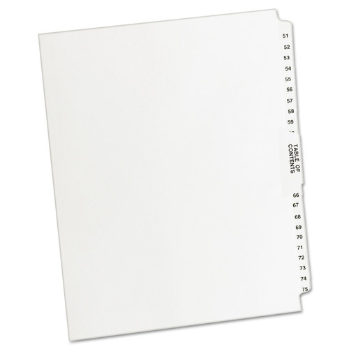 Friends and Family Sale - Save up to $60 off | Avery 11396 Avery-Style Legal Exhibit Side Tab Divider, Title: 51 - 75 Letter - White (1 Set) image number 0