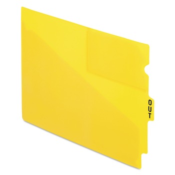PRODUCTS | Pendaflex 13544 8.5 in. x 11 in. 1/3-Cut End Tab, Out, Colored Poly Out Guides with Center Tab - Yellow (50/Box)