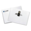 C-Line 95723 3-1/2 in. x 2-1/4 in. Top Load, Combo Clip/Pin, Name Badge Kits - Clear (50/Box) image number 1