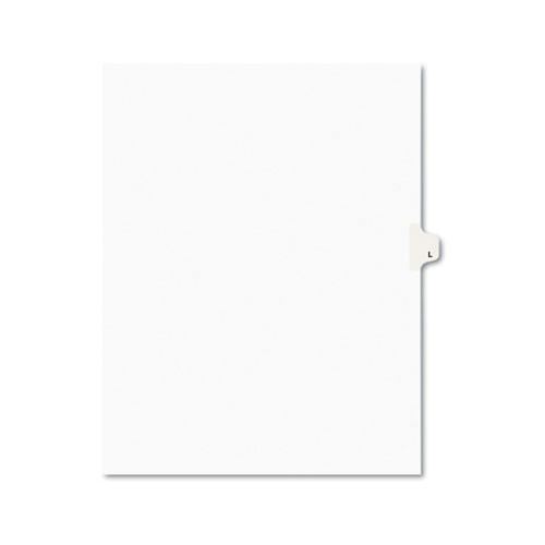 Avery 01412 11 in. x 8.5 in. Legal Exhibit Letter L Side Tab Index Dividers - White (25-Piece/Pack) image number 0