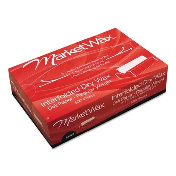 Bagcraft P011012 MarketWax 12 in. x 10.75 in. Interfolded Dry Wax Deli Paper - White (12 Boxes/Carton, 500 Sheets/Box)