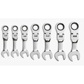 GearWrench 9570 7-Piece SAE Stubby Flex Head Combination Ratcheting Wrench Set image number 0