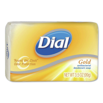 Dial 2401 72-Piece/Carton Individually Wrapped Gold 4 oz. Antibacterial Soap Bars