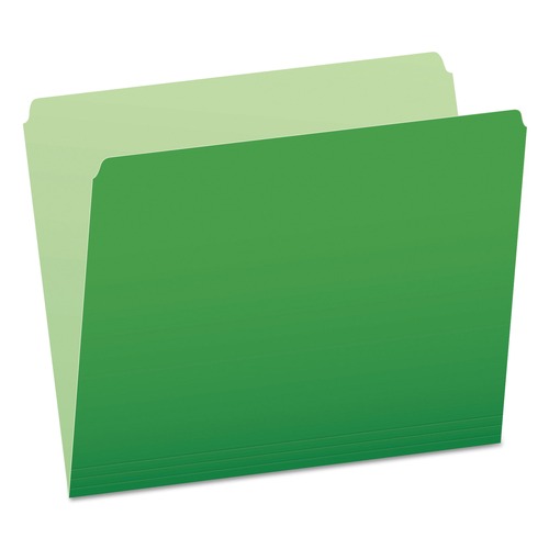 Pendaflex 152 BGR Straight Tab Letter Size Colored File Folders - Green/ Light Green (100/Box) image number 0