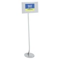 Mailroom Equipment | Quartet 7922 Aluminum Frame 11 in. x 17 in. Designer Sign Stand - Silver image number 1