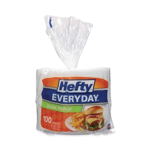 New Arrivals | Hefty D28100 Soak Proof Tableware, Foam Plates, 8 7/8-in Dia (100/Pack) image number 0