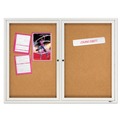 New Arrivals | Quartet 2124 Enclosed Cork Bulletin Board, Cork/fiberboard, 48-in X 36-in, Silver Aluminum Frame image number 0