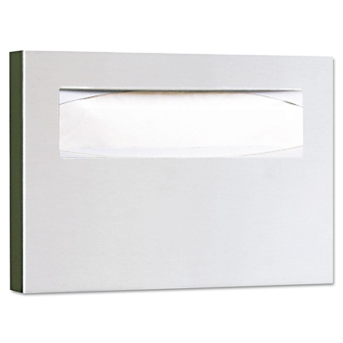 Cleaning & Janitorial Supplies | Bobrick B-221 15.75 in. x 2 in. x 11 in. Stainless Steel Toilet Seat Cover Dispenser - Satin image number 0