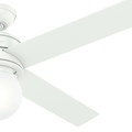 Hunter 50276 52 in. Hepburn Matte White Ceiling Fan with Light Kit and Wall Control image number 2
