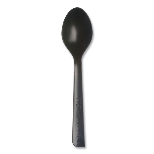 New Arrivals | Eco-Products EP-S113 6 in. 100% Recycled Content Spoon - Black (1000/Carton) image number 0