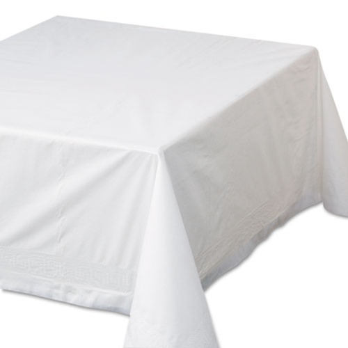 Linen and Table Accessories | Hoffmaster 210066 72 in. x 72 in. Tissue/Poly Tablecovers - White (25/Carton) image number 0