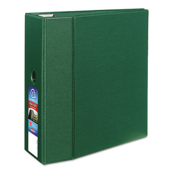Avery 79786 Heavy-Duty 5 in. Capacity 11 in. x 8.5 in. 3-Ring Non-View Binder with DuraHinge and Thumb Notch - Green