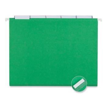 Universal UNV14117EE Deluxe Bright Color 1/5-Cut Tab Letter Size Hanging File Folders - Bright Green (25/Box)