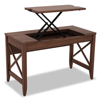 Alera WDE4824-T-WA 47.35 in. x 23.63 in. x 29.5 in.- 43.75 in. Sit-to-Stand Table Desk - Modern Walnut