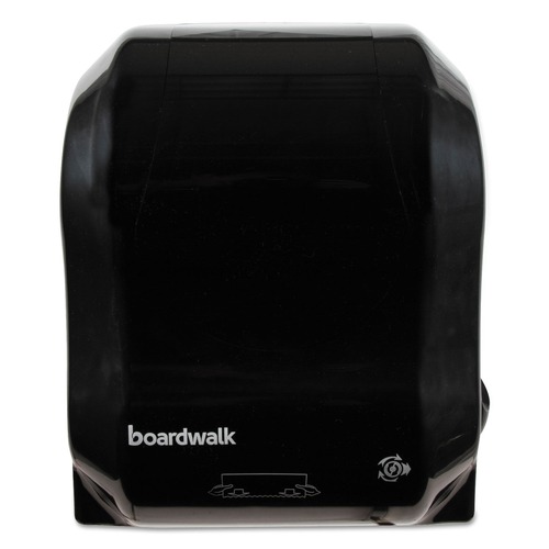 Boardwalk T7470BKBW Hands-Free Mechanical 13.25 in. x 10.25 in. x 16.25 in. Towel Dispenser - Black image number 0