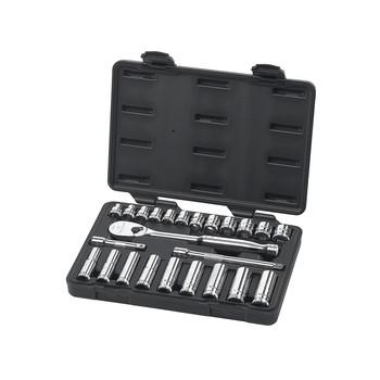GearWrench 80559 24-Piece 3/8 in. Drive Metric Standard/Deep Socket and Wrench Set