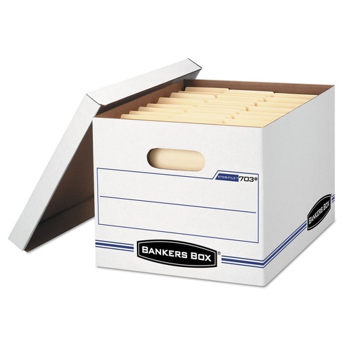 Boxes & Bins | Bankers Box 57036-04 Stor/File 12.5 in. x 16.25 in. x 10.5 in. Letter/Legal Files, Storage Box - White (6/Pack) image number 0